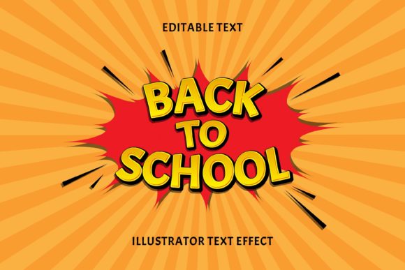 BACK to SCHOOL COLOR YELLOW TEXT EFFECT