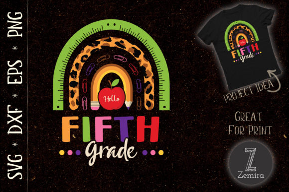 Hello Fifth Grade Rainbow Back to School: A Versatile Design Asset